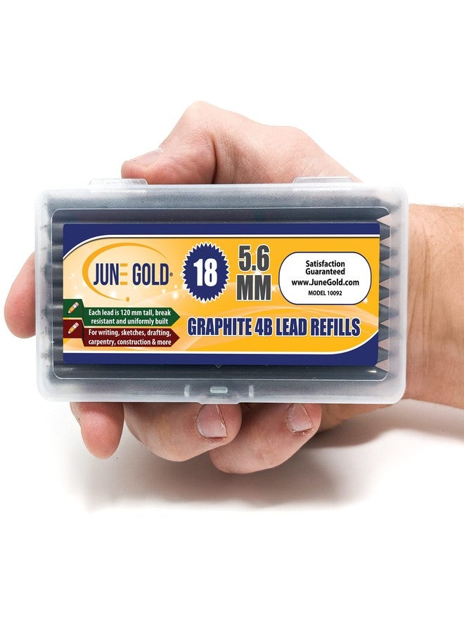 June Gold 18 Pieces, 5.6 mm 4B Lead Refills, 120 mm Length, Extreme Bold Thickness, Break Resistant Lead/Graphite - Image 2